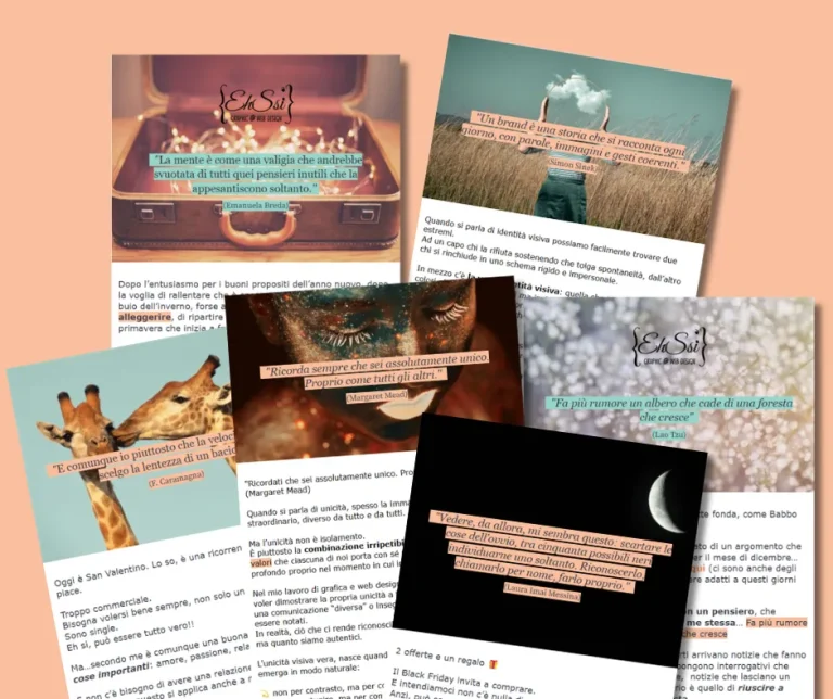 Alcune newsletter inviate con aforismi