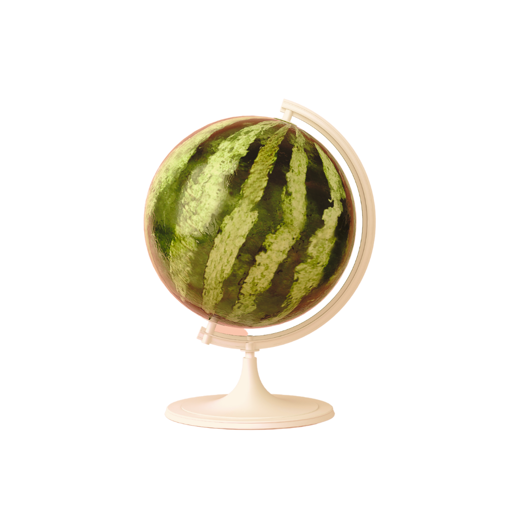 Creatività L'immagine rappresenta la creatività, un mappamondo fatto con un'anguria