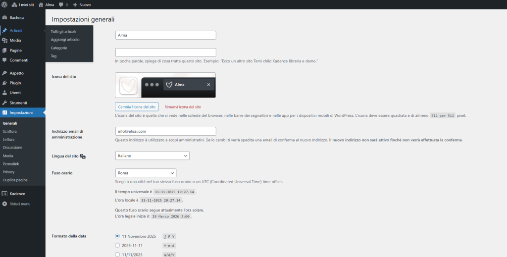 Bacheca WordPress