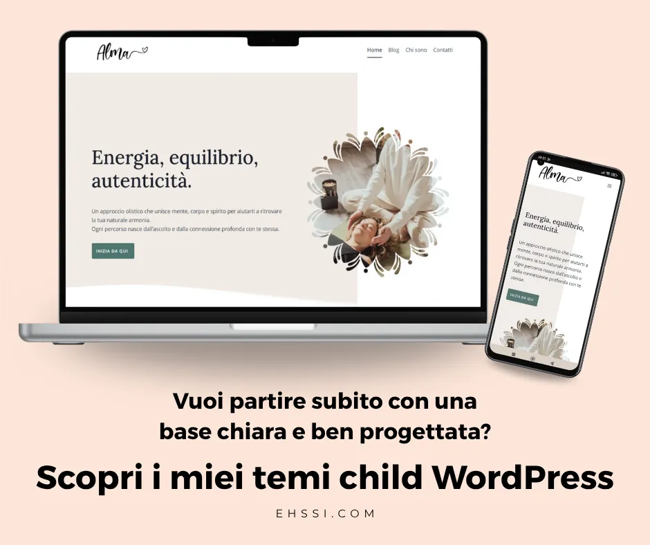 Sito web business responsive da tema child