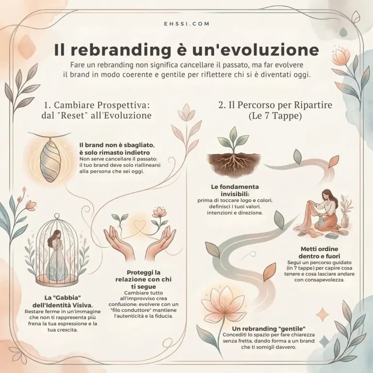 Infografica riassuntiva di come fare rebranding