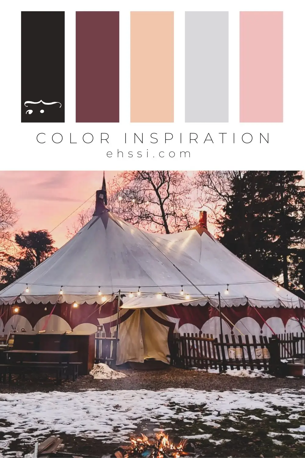 Palette colori ispirata alla foto del tendone di Spazio Bizzarro