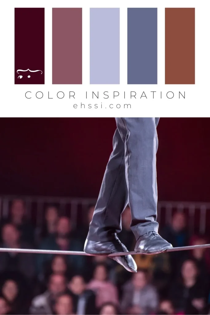 Palette colori circo equilibrista sul filo