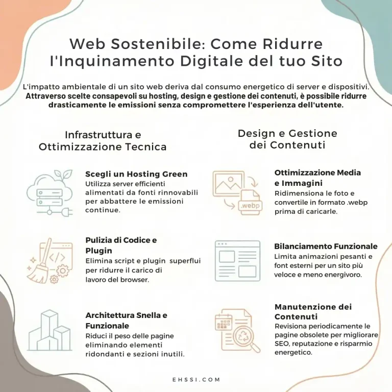 Come ridurre l'impatto ambientale del tuo sito web